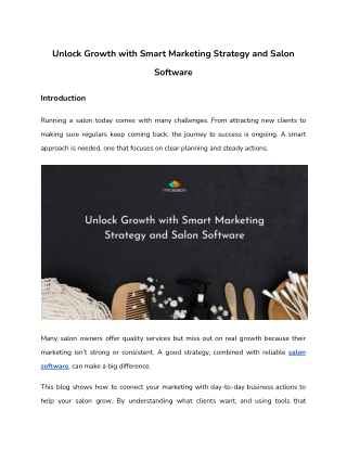 Unlock Growth with Smart Marketing Strategy and Salon Software