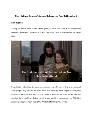 The Hidden Rules of Aussie Salons No One Talks About