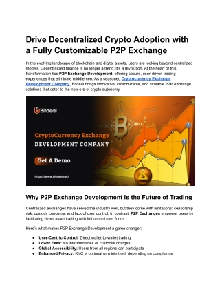 Drive Decentralized Crypto Adoption with a Fully Customizable P2P Exchange