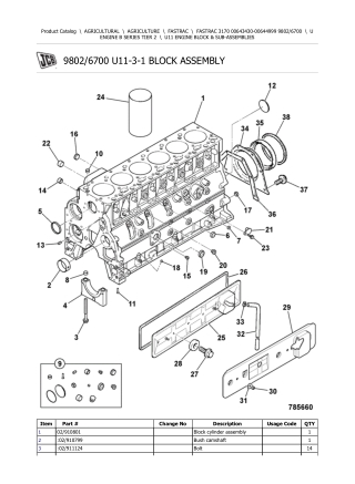 JCB 3170 FASTRAC Parts Catalogue Manual Instant Download (SN 00643430-00644999)