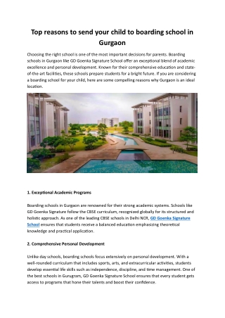 Top reasons to send your child to boarding school in Gurgaon