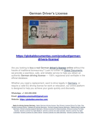 German Driver’s License