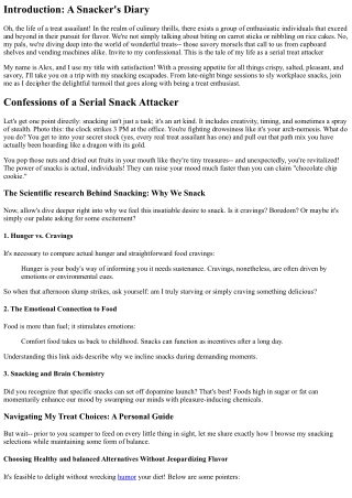 introduction a snacker s diary