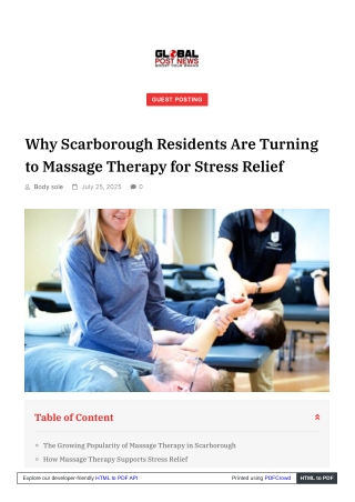 Massage therapy in Scarborough