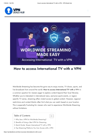How to access global TV channels with a VPN easily