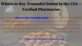 Where to Buy Tramadol Online in the USA – Verified Pharmacies