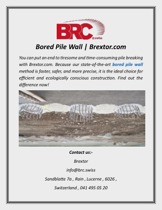 Bored Pile Wall | Brextor.com