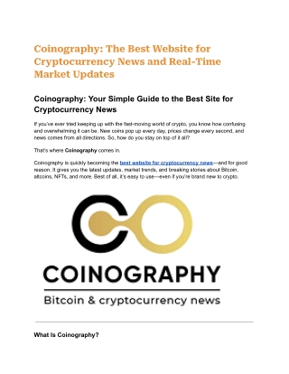 Coinography: Your Trusted Gateway to Crypto News and Market Intel