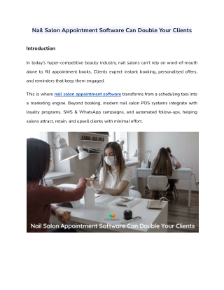 Nail Salon Appointment Software Can Double Your Clients