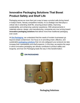 Packaging Solutions