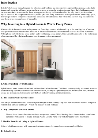 Why Investing in a Hybrid Sauna is Worth Every Penny