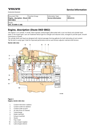 Volvo EC160B LC EC160BLC Excavator Service Repair Manual Instant Download