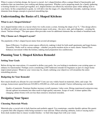 L Shaped Kitchen Remodel Magic: Creating Space and Style!