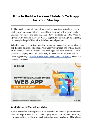 How to Build a Custom Mobile & Web App for Your Startup