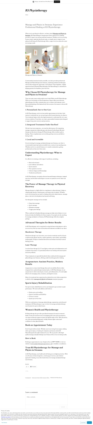 Massage and Physio in Swansea: Experience Professional Healing at RS Physiothera