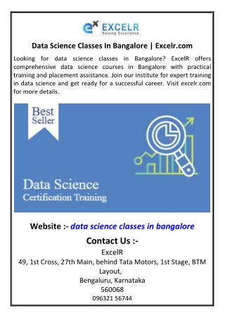 Data Science Classes In Bangalore  Excelrcom
