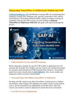 SAP AI Online Training | SAP AI Course Online at Visualpath
