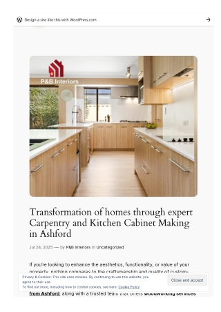 Transformation of homes through expert Carpentry and Kitchen Cabinet Making in A