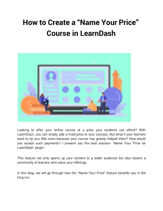 how to create a name your price course in learndash