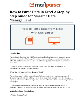 how to parse data in excel a step by step guide