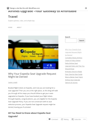 Why Your Expedia Seat Upgrade Request Might be Denied