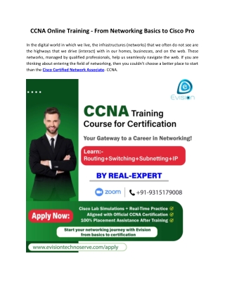 CCNA Online Training - From Networking Basics to Cisco Pro