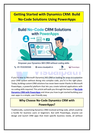 Microsoft Dynamics 365 CRM Training CRM Certification