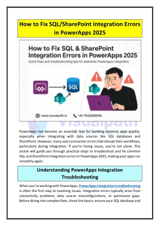 how to fix sql sharepoint integration errors