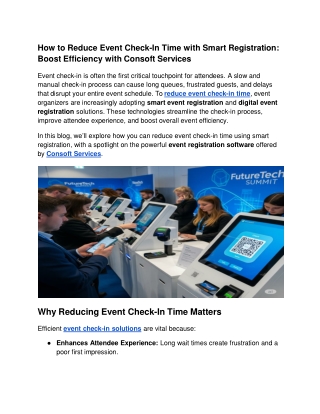 How to Reduce Event Check-In Time with Smart Registration_ Boost Efficiency with Consoft Services