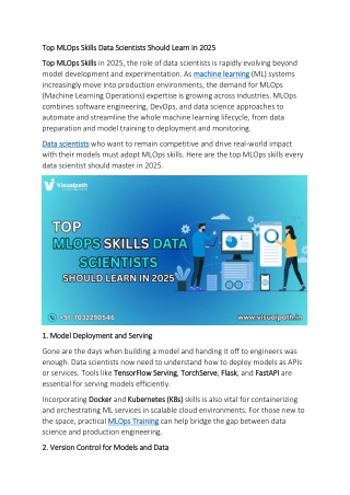 MLOps Training in India | Machine Learning Operations Training