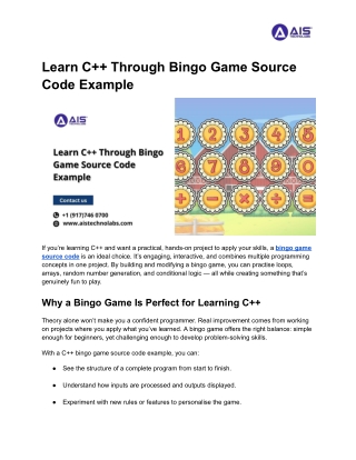 Learn C   Through Bingo Game Source Code Example