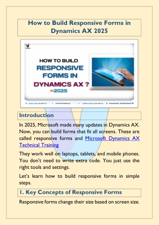 how to build responsive forms in dynamics ax 2025
