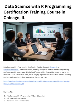 Data Science with R Programming Certification Training Course in Chicago, IL (1)