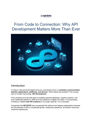 from code to connection why api development