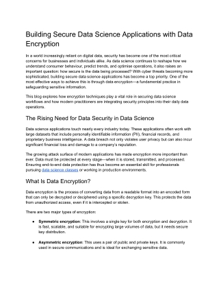 building secure data science applications with