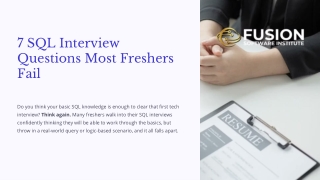 7 SQL Interview Questions Most of Freshers Fail