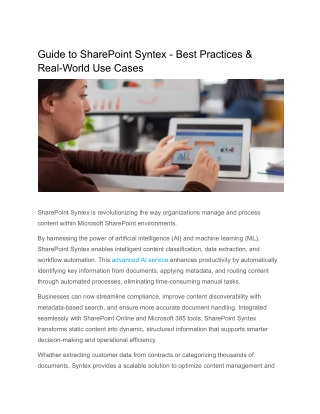 Guide to SharePoint Syntex - Best Practices & Real-World Use Cases