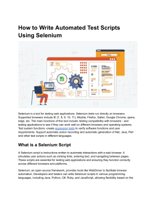 how to write automated test scripts using selenium