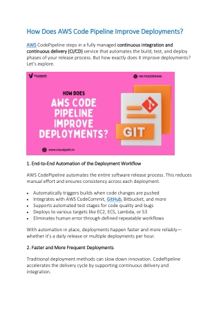how does aws code pipeline improve deployments