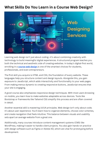 what skills do you learn in a course web design