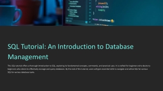 sql tutorial an introduction to database