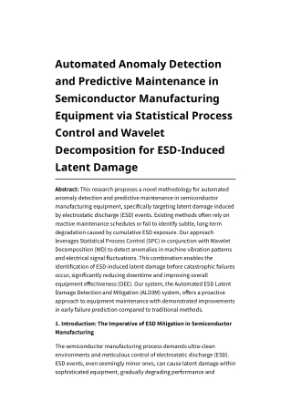 automated anomaly detection and predictive