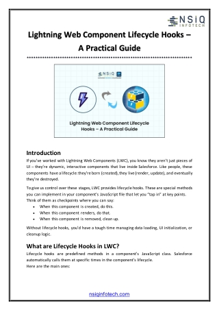 Lightning Web Component Lifecycle Hooks—A Practical Guide