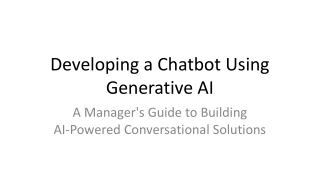 developing a chatbot using generative ai
