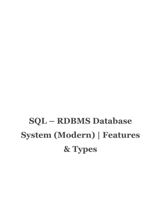 SQL – RDBMS Database System (Modern) _ Features & Types (1)