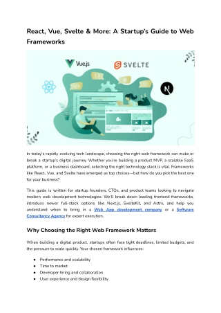 React, Vue, Svelte & More_ A Startup’s Guide to Web Frameworks