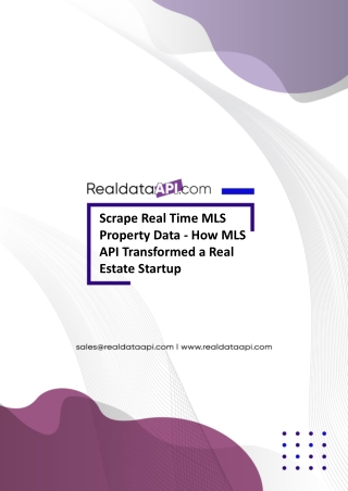 Scrape Real Time MLS Property Data with Real Data API
