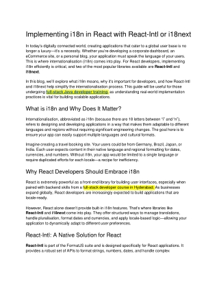 Implementing i18n in React with React-Intl or i18next