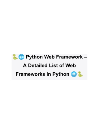 Best Python Web frameworks