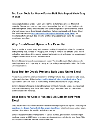 Top Excel Tools for Oracle Fusion Bulk Data Import Made Easy in 2025
